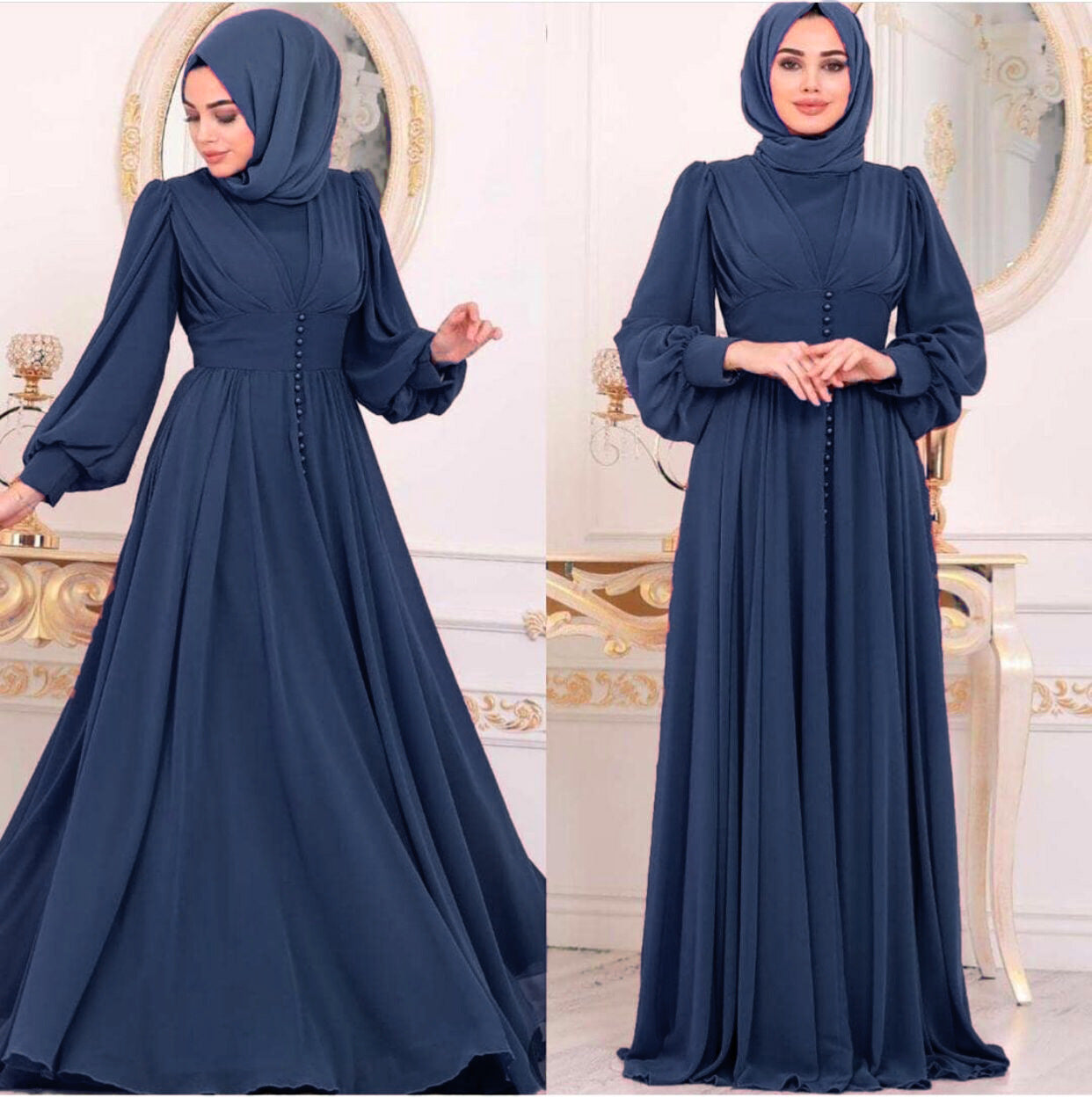 Long Sleeve Chiffon Dress