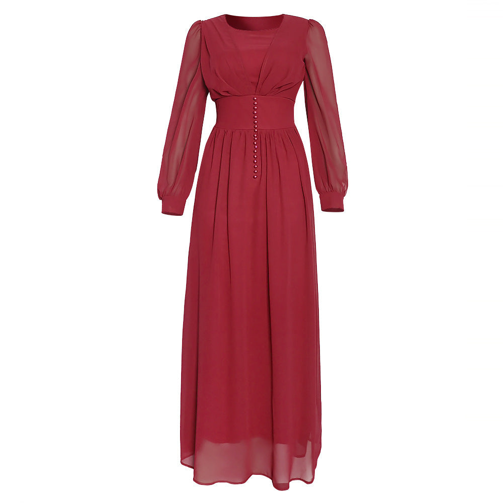 Long Sleeve Chiffon Dress